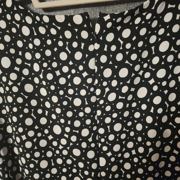 Kasper A-Line Midi Dress Black & White Sleeveless Dotted Back Zip Size 18W - Picture 9 of 10